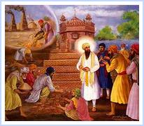 During the construction of the Harimander, Guru Arjan spotted bright red bricks and enquired that how these bricks had been produced. He was told that Bhai Bahilo had carried all the rubbish of the town on his head to the kiln to prepare the bricks in such a perfect manner. Guru Arjan sent for Bhai Bahilo and uttered, "Bhai Bahilo, the first and the foremost." 