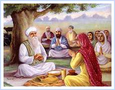 When Mata Ganga Ji (d. 1628 AD) sought the blessings of Guru Arjan to bear a child, Guru Ji advised her to invoke the blessings of Baba Buddha (1503-1631 AD), the most revered Sikh. Going to Baba Buddha, to pay her respects, she carried with her 'missi roti', an onion and glass of lassi. While breaking the onion the Baba pronounced, "Soon you will be the mother of a child whose gallantry and valour will be unmatched, an he will break the heads of his enemies like I break this onion.