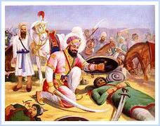 An orphan Pathan lad Paindey Khan (d.1634 AD) was brought up and trained in the art of warfare by Guru Hargobind Sahib. Paindey Khan led Mughal forces against Guru Ji and died at the hands of the Guru at the battle of Kartarpur. Before the Pathan breathed his last, Guru Ji asked him his last wish. He begged to be pardoned. Guru Ji forgave him and covered his face from the burning sun with his shield.